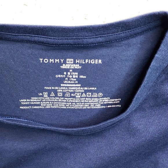 TOMMY HILFIGER NAVY BLUE LONG SLEEVES SHIRT, MEDIUM - Picture 6 of 7